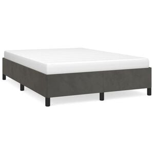 vidaXL S&auml;ngram utan madrass m&ouml;rkgr&aring; 140x190 cm sammet