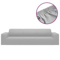 vidaXL Sofföverdrag 4-sits med stretch grå polyesterjersey
