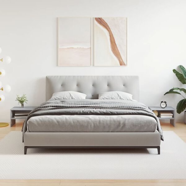 vidaXL S&auml;ngbord 2 st Gr&aring; Sonoma 40x30x30 cm konstruerat tr&auml;