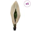 vidaXL Frostskydd för växtfleeceöverdrag 5 pcs Beige 1,55 x 1 m