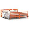 vidaXL S&auml;ngram utan madrass vaxbrun 200x200 cm massiv furu