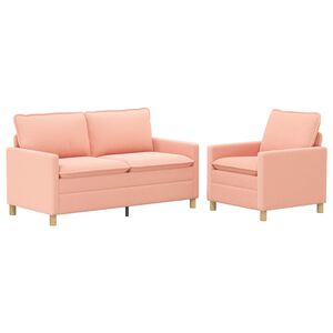 vidaXL Soffset 2 st Rosa Tyg