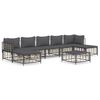 vidaXL Loungegrupp 8 delar med dynor antracit konstrotting
