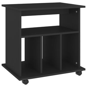 vidaXL Sk&aring;p med hjul svart 60x45x60 cm konstruerat tr&auml;