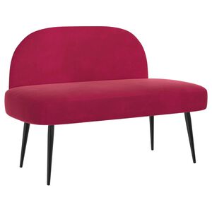 vidaXL Kl&auml;dd b&auml;nk med ryggst&ouml;d Vinr&ouml;d 110 x 60 x 76 cm Sammet