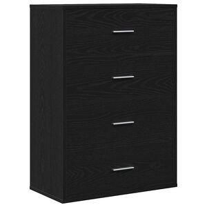 vidaXL Sideboard med l&aring;da Svart Ek 60 x 31 x 84 cm Konstruerat tr&auml;