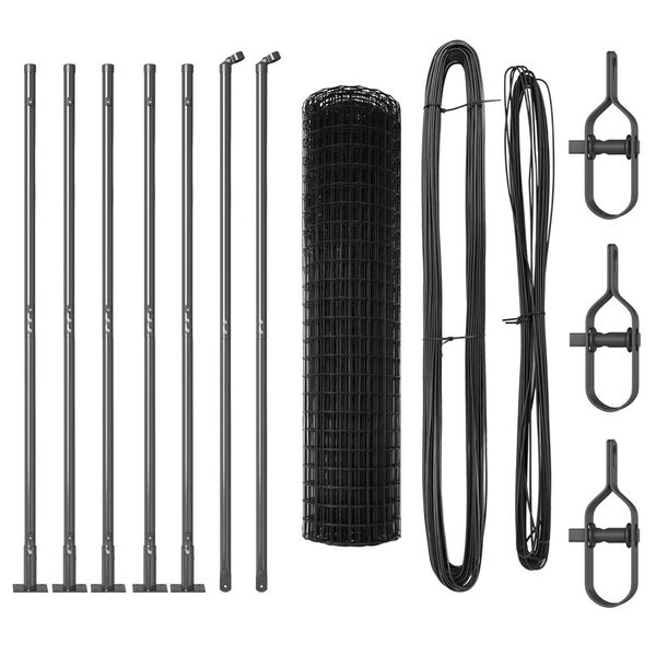 vidaXL St&auml;ngsel med stolpe Gr&aring; 1,2 x 10 m St&aring;l och PVC