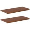 vidaXL F&ouml;nsterbr&auml;dor 2 st M&ouml;rkbrun 100 x 40 x 2 cm Massivt Ektr&auml;