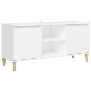 vidaXL TV-b&auml;nk med massiva ben vit 103,5x35x50 cm