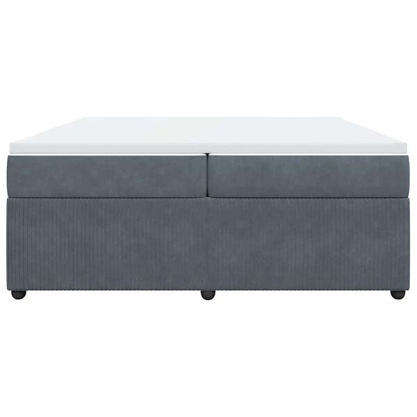 vidaXL Ramsäng med madrass mörkgrå 200x200 cm sammet