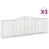 vidaXL Gabioner b&aring;gformade 3 st 400x50x120/140 cm galvaniserat j&auml;rn