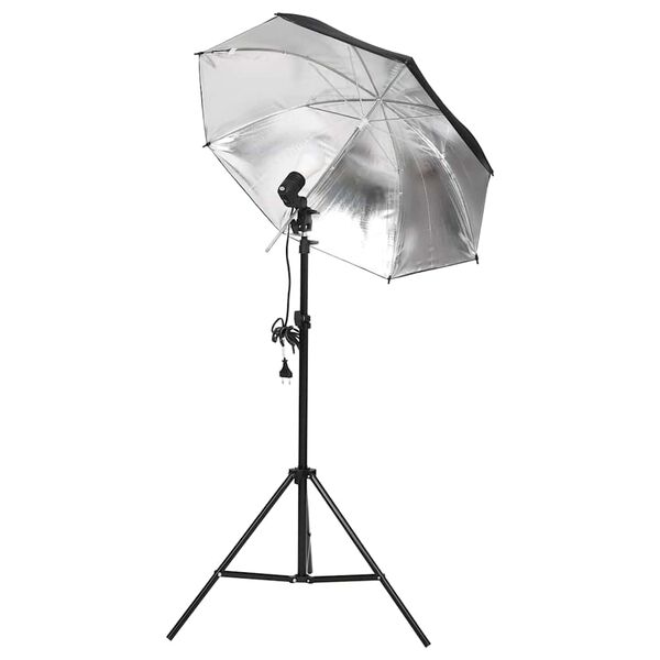 vidaXL Fotostudio med lampor, bakgrund och reflexskärm