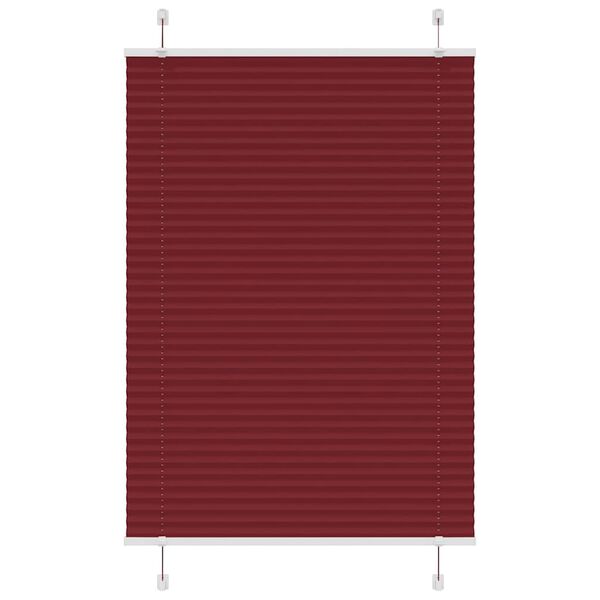vidaXL Plisserad persienn Bordeaux r&ouml;d 85x150 cm tyg bredd 84,4 cm