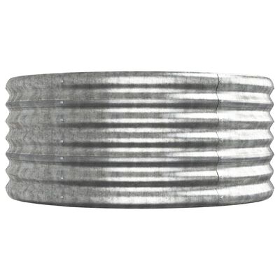 vidaXL Odlingslåda pulverlackerat stål 368x80x36 cm silver