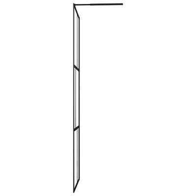 vidaXL Duschvägg till duschkabin härdat glas svart 80x195 cm