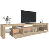 vidaXL Tv-b&auml;nk med LED-belysning sonoma ek 215x36,5x40 cm