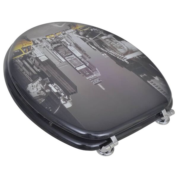 vidaXL Toalettsitsar med lock 2 st MDF New York