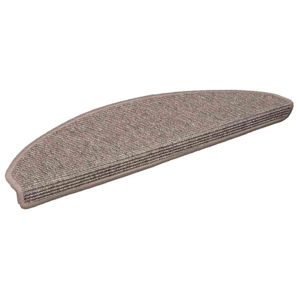 vidaXL Trappmattor 15 st 65x21x4 cm m&ouml;rkbeige halvrunda stora