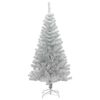 vidaXL Julgran med 150 LED-lampor med stativ Silver 120 cm PET
