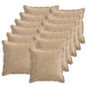 vidaXL Kudd&ouml;verdrag 12 st HOUTEN Taupe 40 x 40 cm Chenilletyg