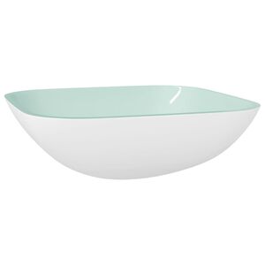 vidaXL Handfat glas 42x42x14 cm vit