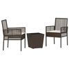 vidaXL Tr&auml;dg&aring;rds Bistro Set 3 st Brun konstrotting