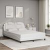 vidaXL Bed Frame "Viana" without Mattress White 140x190 cm Faux Leather