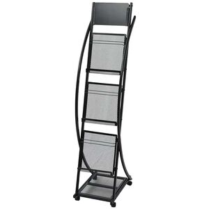 vidaXL Tidningsst&auml;ll 40x32x131 cm svart A4