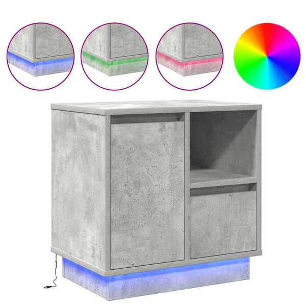 vidaXL Nattduksbord Betonggrå 50 x 34,5 x 50 cm Konstruerat trä
