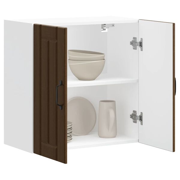 vidaXL V&auml;ggsk&aring;p f&ouml;r k&ouml;k Lucca brun ek konstruerat tr&auml;