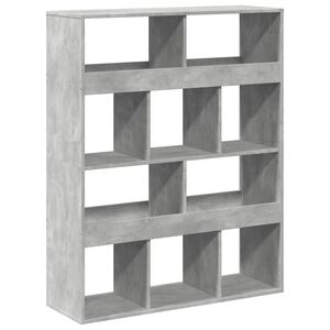vidaXL Bokhylla betonggr&aring; 100x33x125,5 cm konstruerat tr&auml;