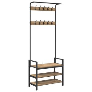 vidaXL Klädhängare Övrigt artisan ek 75 x 34 x 184 cm Konstruerat trä