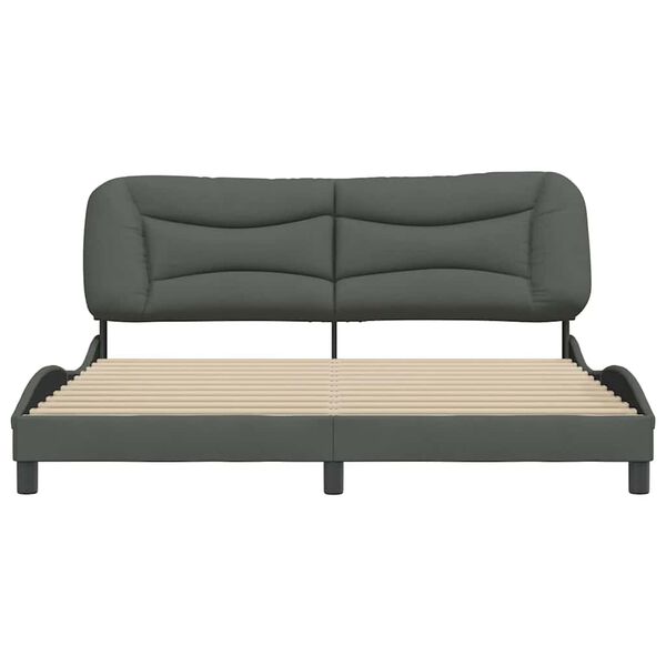 vidaXL Bed Frame without Mattress "Hvar" Dark Grey 180x200 cm Fabric