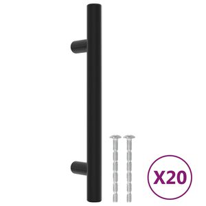 vidaXL Sk&aring;phandtag 20 st svart 96 mm rostfritt st&aring;l