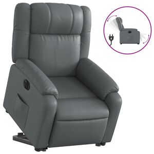 vidaXL Reclinerf&aring;t&ouml;lj med uppresningshj&auml;lp gr&aring; konstl&auml;der