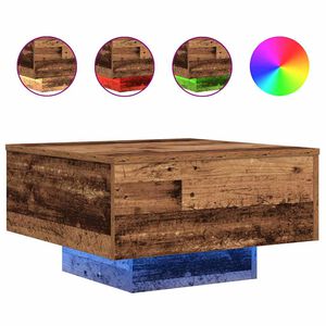 vidaXL Kaffeebord Gammalt tr&auml; 55 x 55 x 31 cm Konstruerat tr&auml;