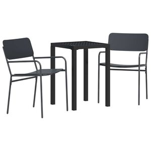 vidaXL Utem&ouml;belset 3 st Antracit St&aring;l