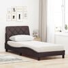 vidaXL Bed with Mattress Dark Brown 90x190 cm Fabric