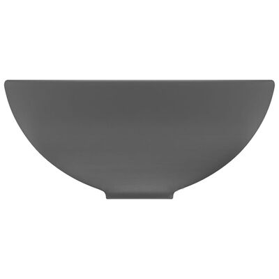 vidaXL Lyxigt runt handfat matt mörkgrå 32,5x14 cm keramik