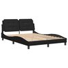 vidaXL Bed Frame without Mattress "Zadar" Black 140x190 cm Faux Leather