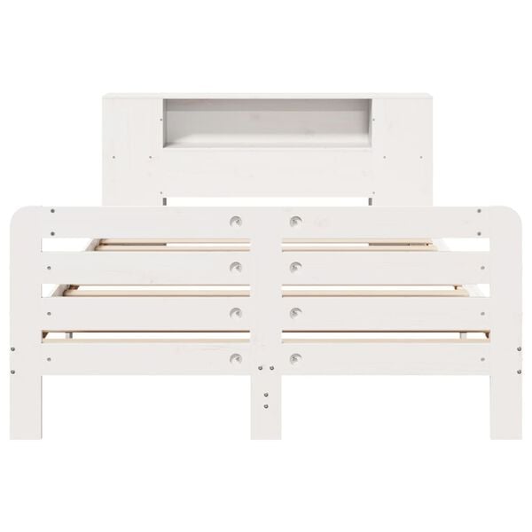 vidaXL S&auml;ngram utan madrass vit 140x190 cm massiv furu