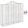 vidaXL Gabioner b&aring;gformade 7 st 200x50x160/180 cm galvaniserat j&auml;rn
