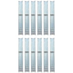 vidaXL L-formade jordankare 12 st galvaniserat st&aring;l 5x5x50 cm