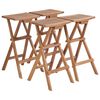 vidaXL Hopf&auml;llbara barstolar 4 st massiv teak