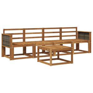 vidaXL Utomhussoffset 4 pcs Naturlig Massivt Akaciatr&auml;