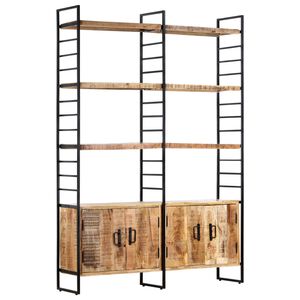 vidaXL Bokhylla med 4 hyllplan 124x30x180 cm grovt mangotr&auml;