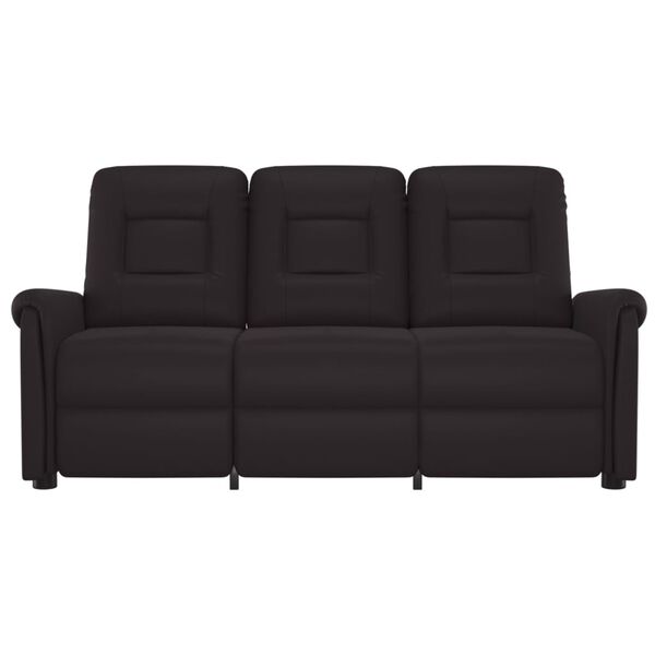 vidaXL Massagefåtölj 3-sits svart konstläder