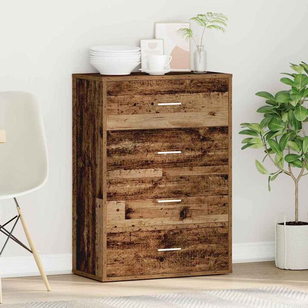 vidaXL Sideboard med l&aring;da Gammalt tr&auml; 60 x 31 x 84 cm Konstruerat tr&auml;