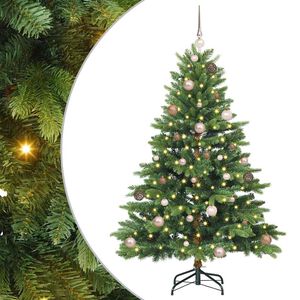 vidaXL Konstgjord julgran med 150 LED-lampor Gr&ouml;n 150 cm PE och PVC