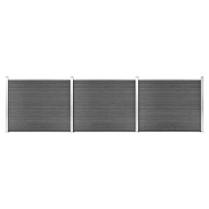 vidaXL Staketpaneler WPC 526x146 cm svart